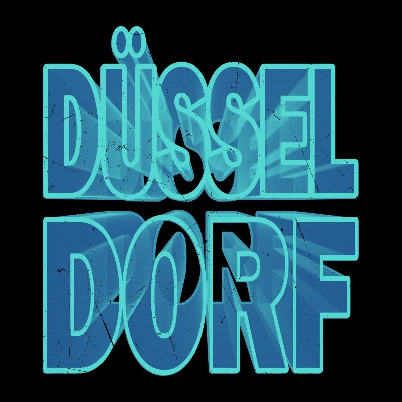 Dusseldorf Germany City 3D Font Skyline