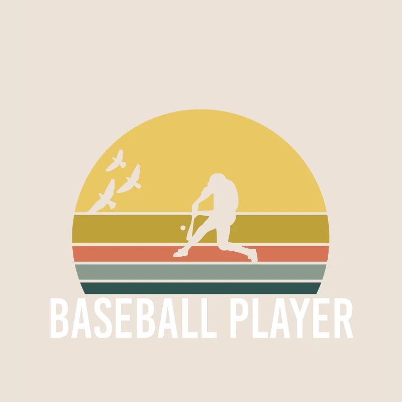 Retro Vintage Sunset Évolution Baseball