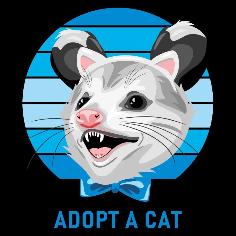 Opossum drôle. Adopter un chat