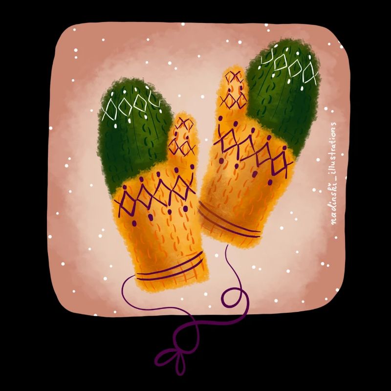 gestrickte Handschuhe