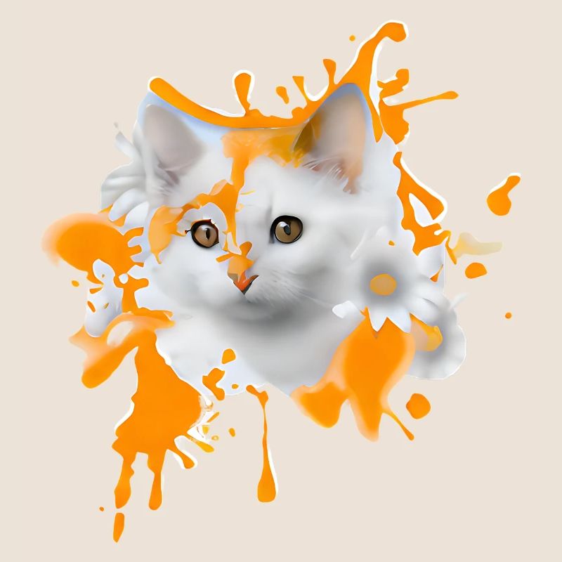 Chat fleuri