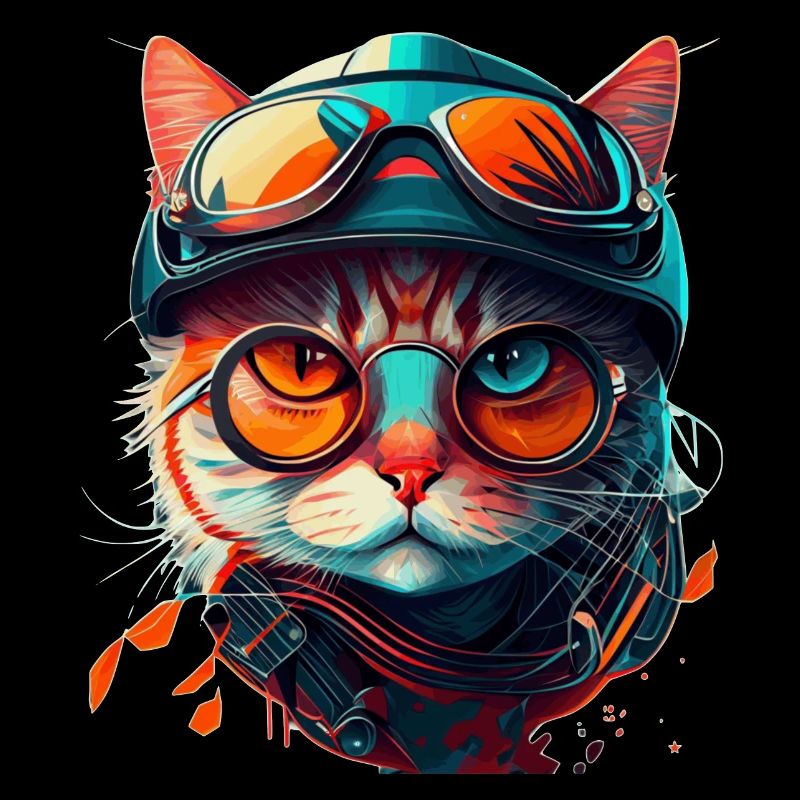 Visage de chat tigre avec des lunettes de soleil style