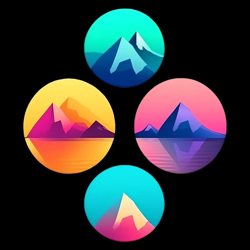 Mountain Landscape Geometric Art