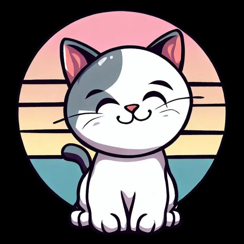 Vintage Cat Sunset