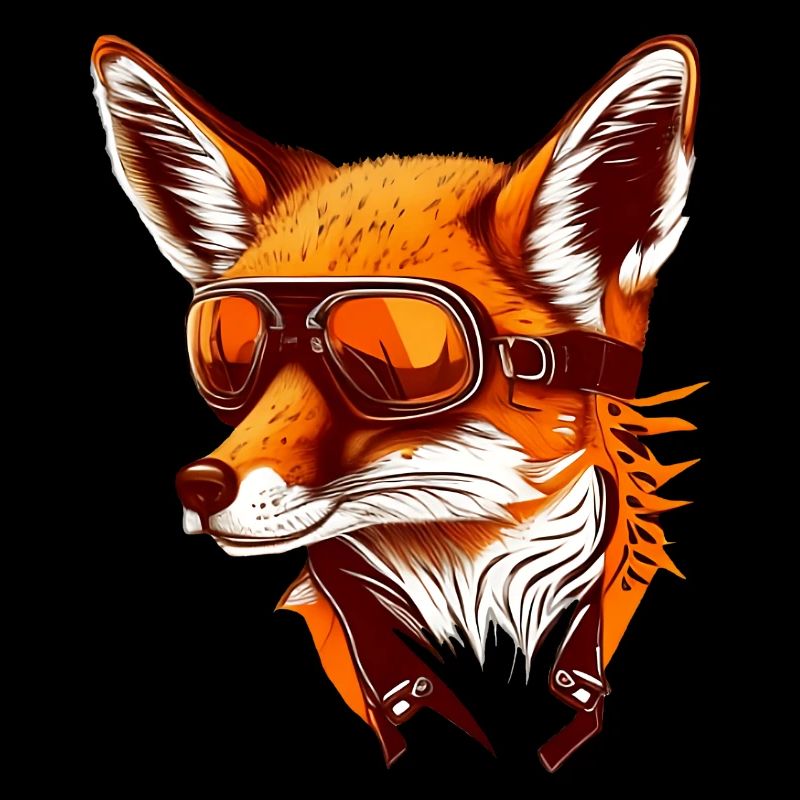 Renard avec lunettes d’aviateur
