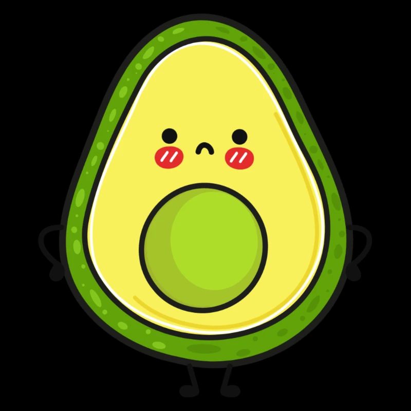 Cute and grumpy avocado