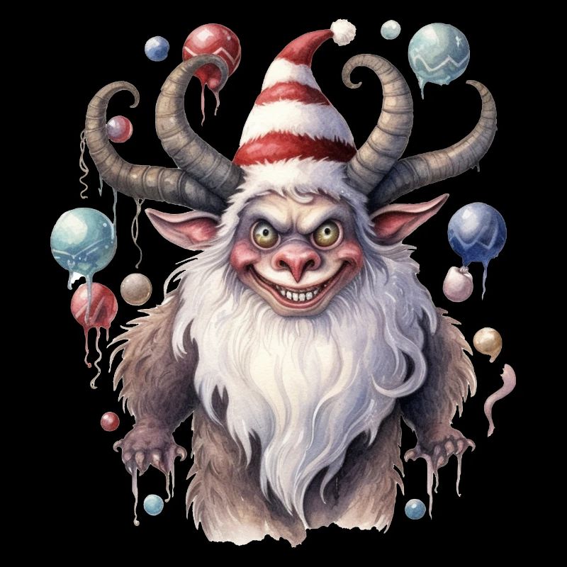 Dessin à l’aquarelle de Krampus