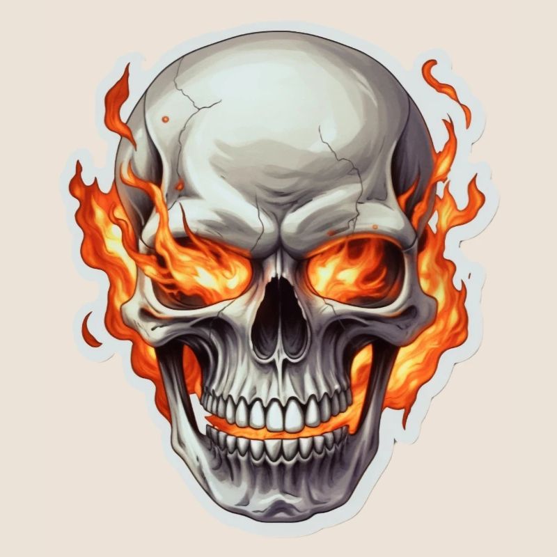 Skull on fire