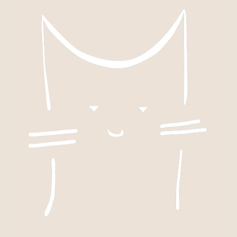 Mignon Mignon Lignes Blanches Chaton Face Chat