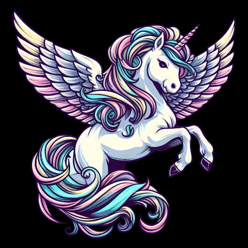 Engelsgleiten: Einhorn mit himmlischen Flügeln