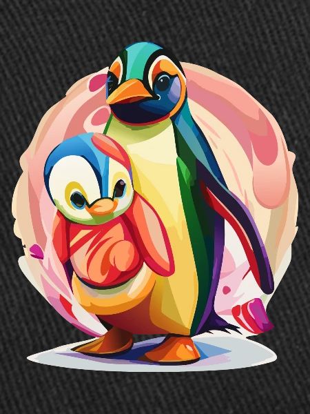 Pingouin mère et bébé