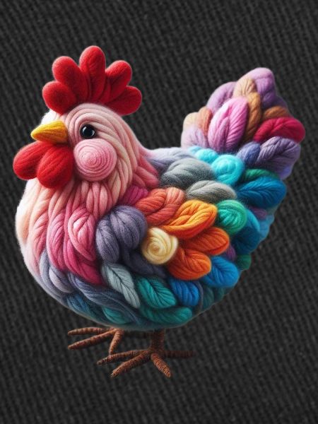 Poule en laine