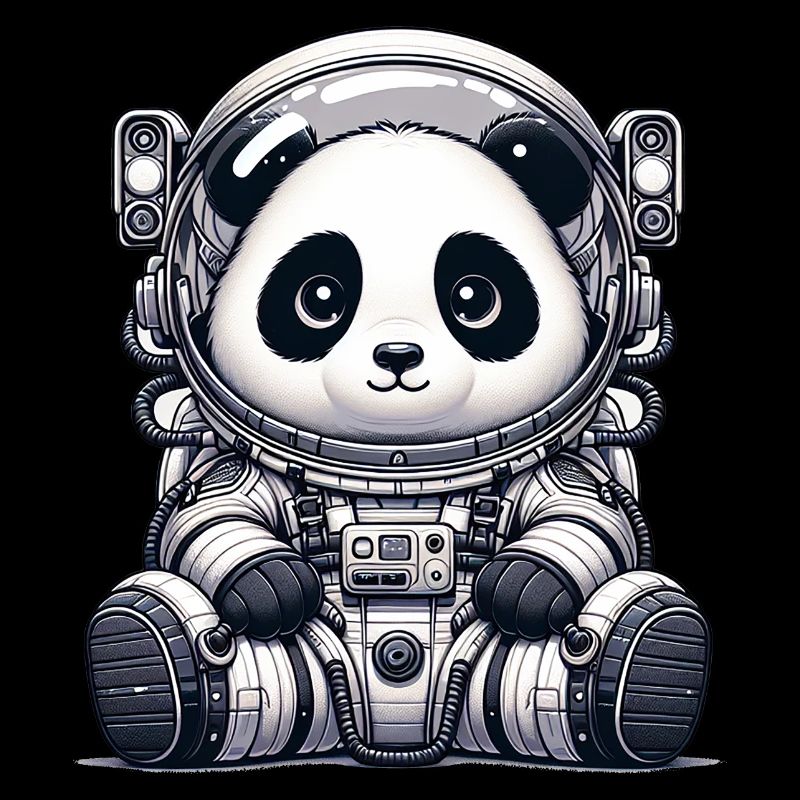 Astronaute panda mignon