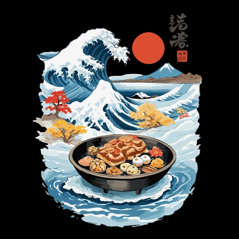 Japon Tea Time Ukiyo-E Rétro Gâteau Artwork