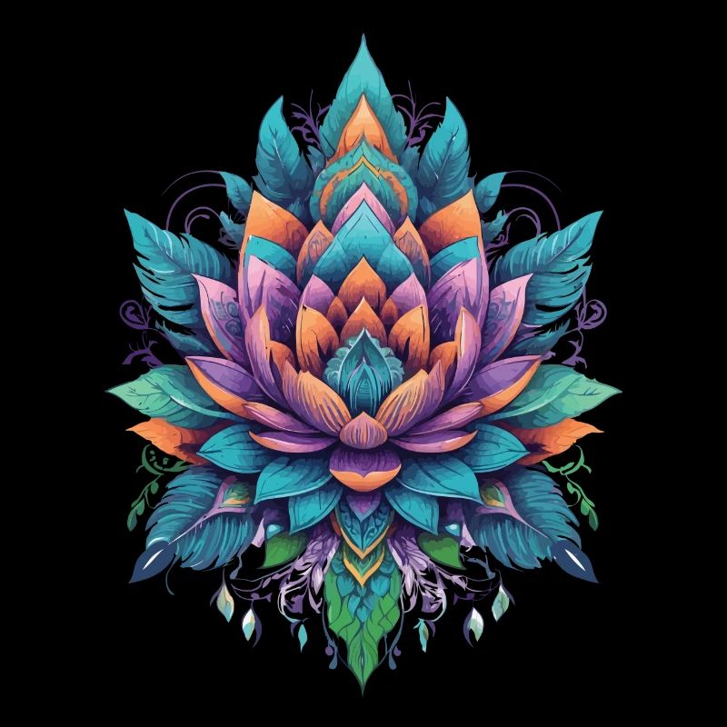 Conception esthétique spirituelle de Mandala Lotus