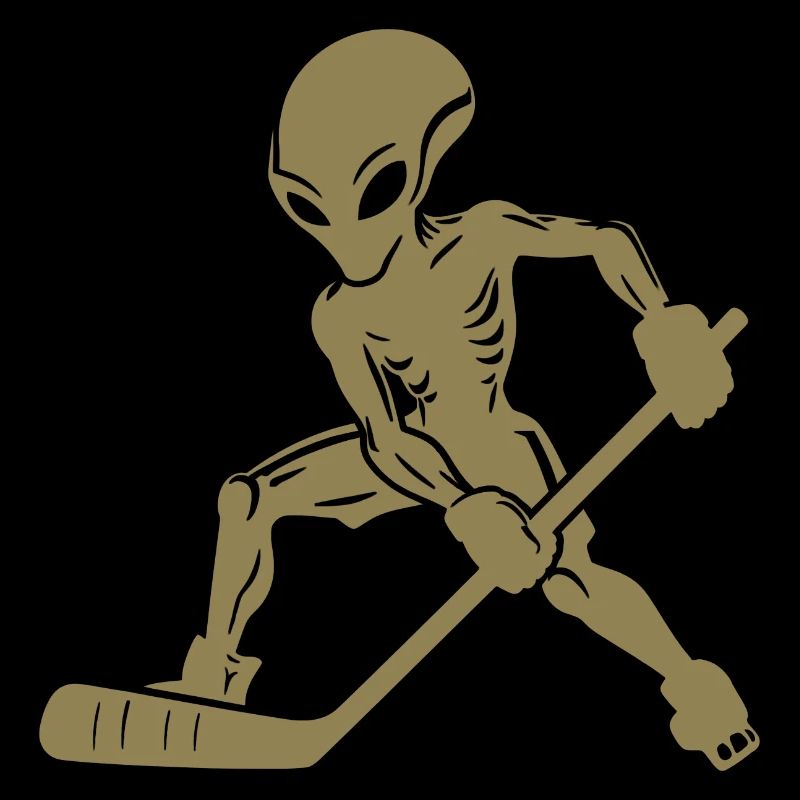 Alien Eishockeyspieler Silhouette Minimalistisches