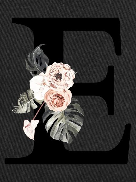 Lettre e floral tropical