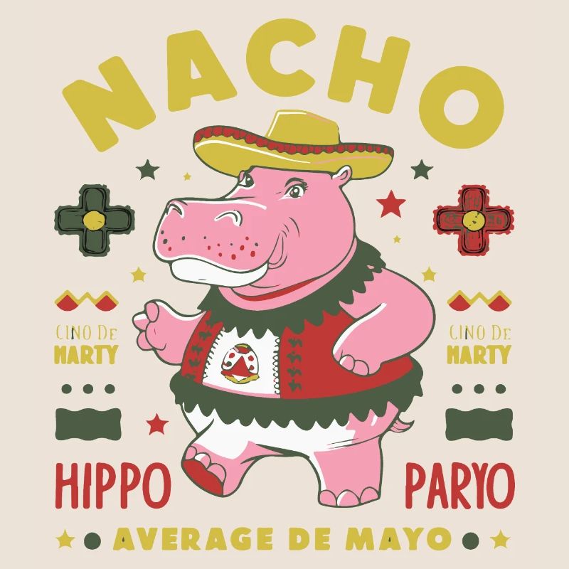 Nacho Durchschnittliches Nilpferd Mexikanischer Cinco De Mayo Party