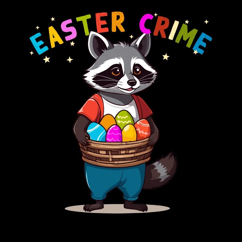 Easter Crime Funny Raccoon Easter Bunny