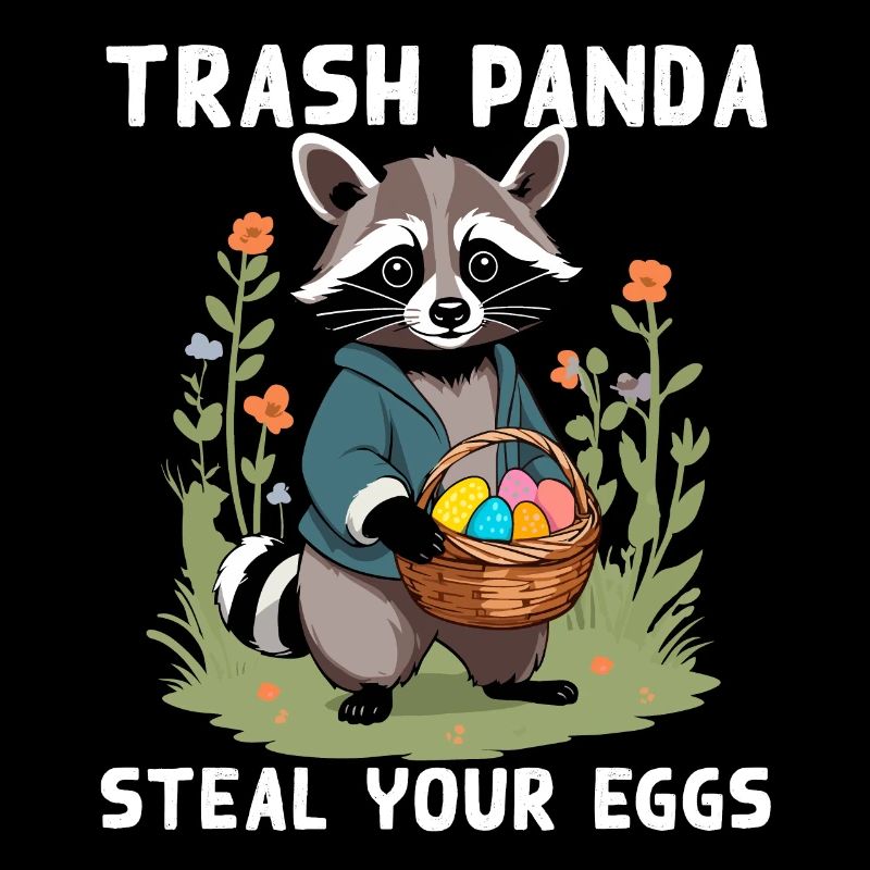 Funny raccoon Easter bunny Easter saying