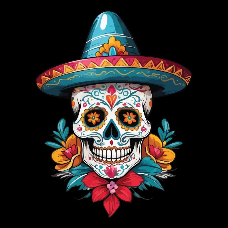 Iconic Sugar Skull Mexican Holiday