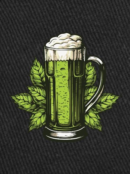 Beer glass hops