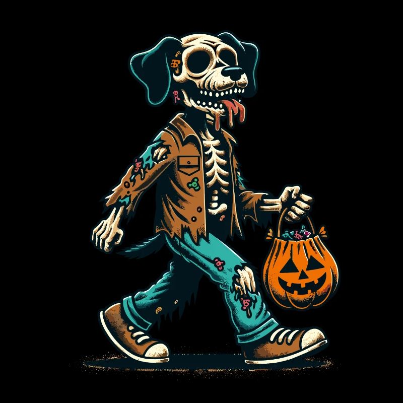 Untote Zombie Hund Süßes Oder Saures Halloween