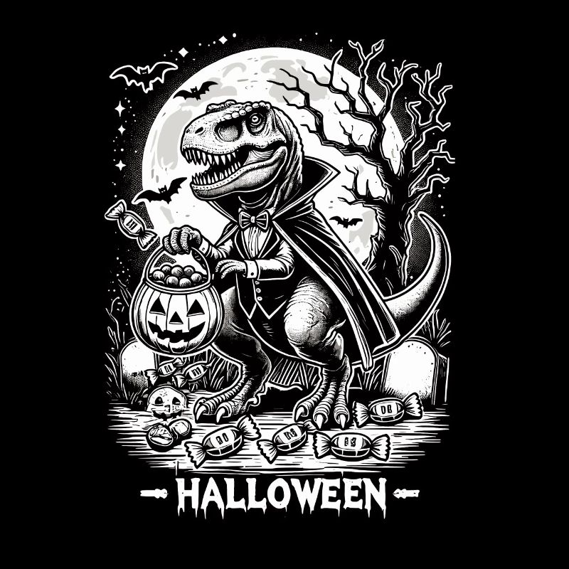 Drôle de vampire T-Rex aime les bonbons