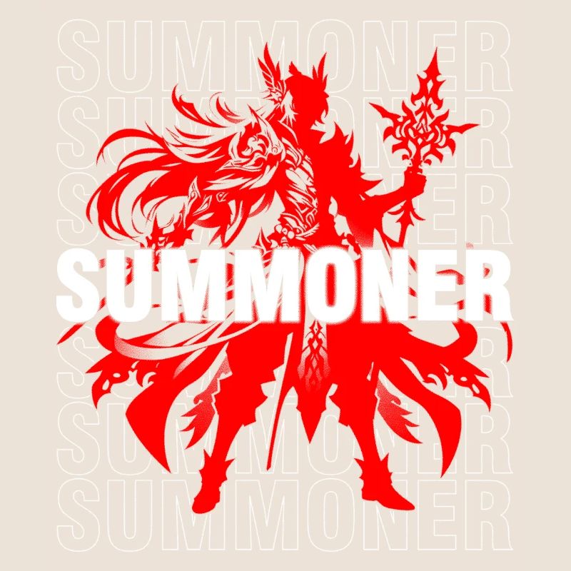 Summoner RPG Red Silhouette & Bold Magic Design