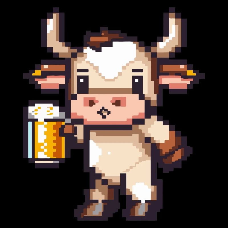 Vache bière pixel