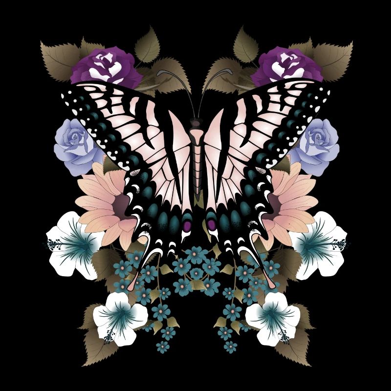 Schmetterling Schwalbenschwanz mit Blumen