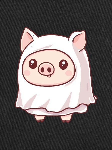 Cochon Halloween Bande dessinée Fantôme