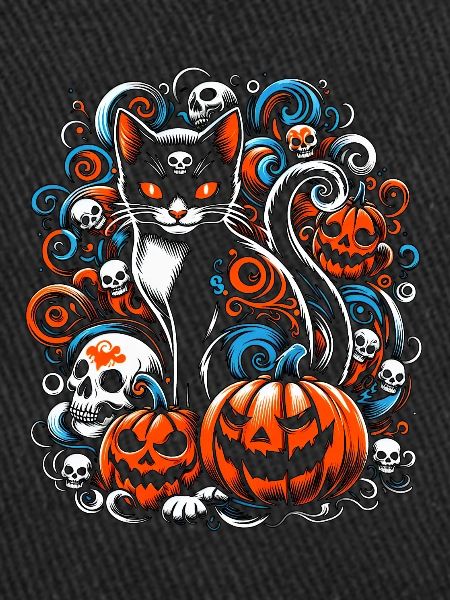 Crânes de chat étranges Halloween