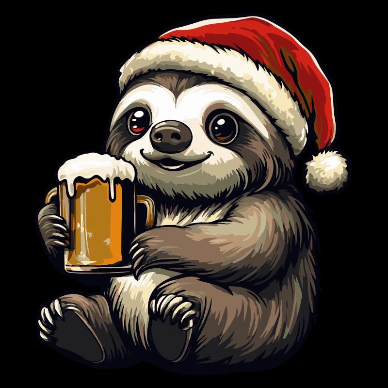 Faultier Weihnachten Bier