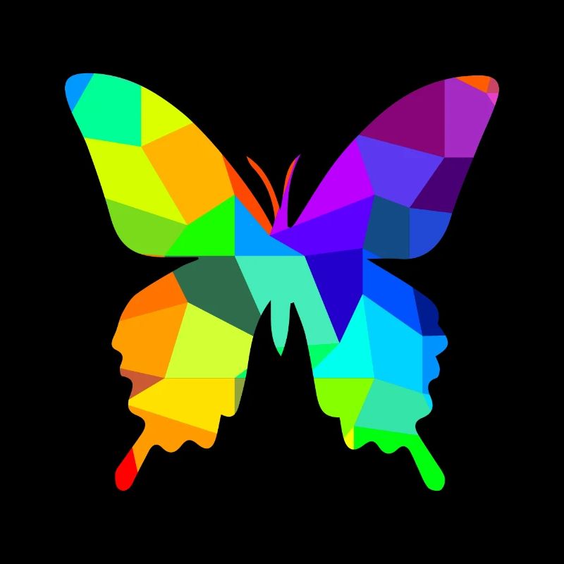 Schmetterling Regenbogen Tiere Polygon