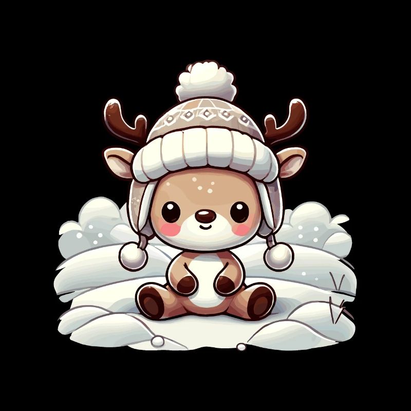 Conception de renne de Noël vintage avec de la neige