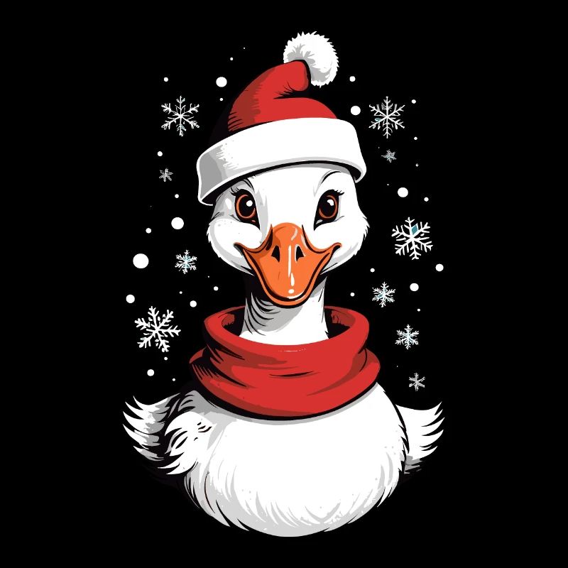Christmas duck with Christmas hat