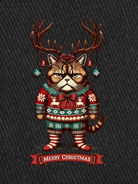 Chat de Noël Noël drôle