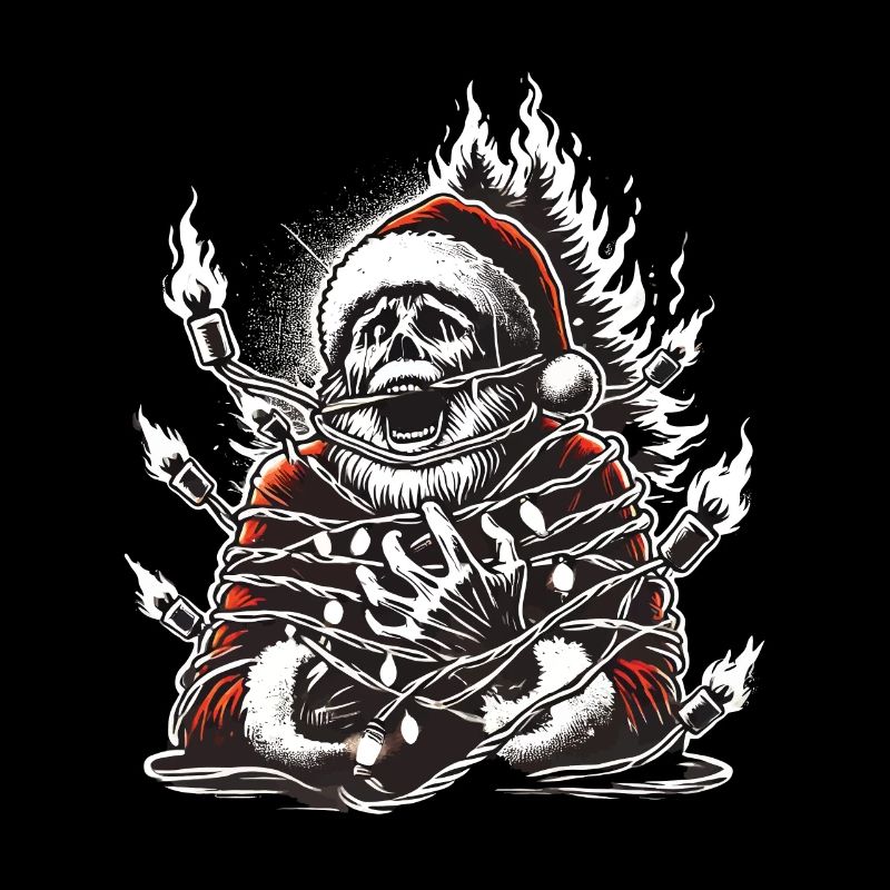 Weihnachtsmann Stromschlag Düsteres Kunstwerk