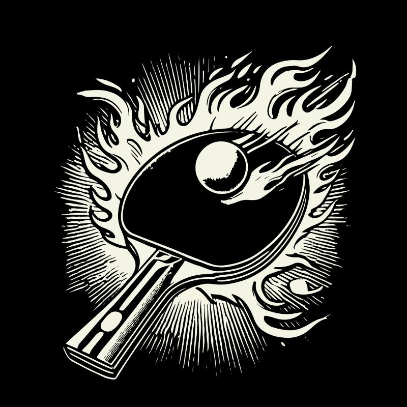 Flaming Table Tennis Racket Table Tennis