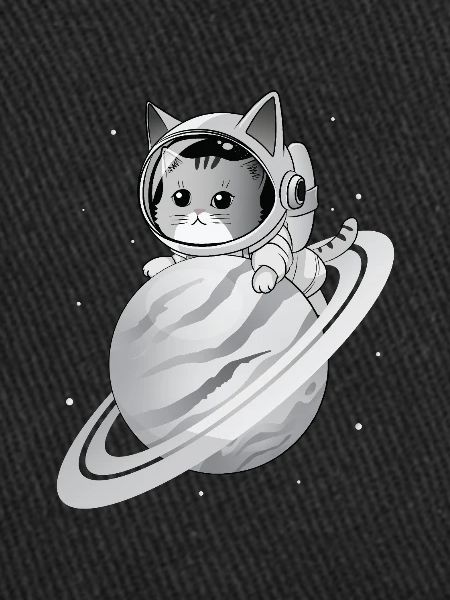 Chat de l’espace avec planète