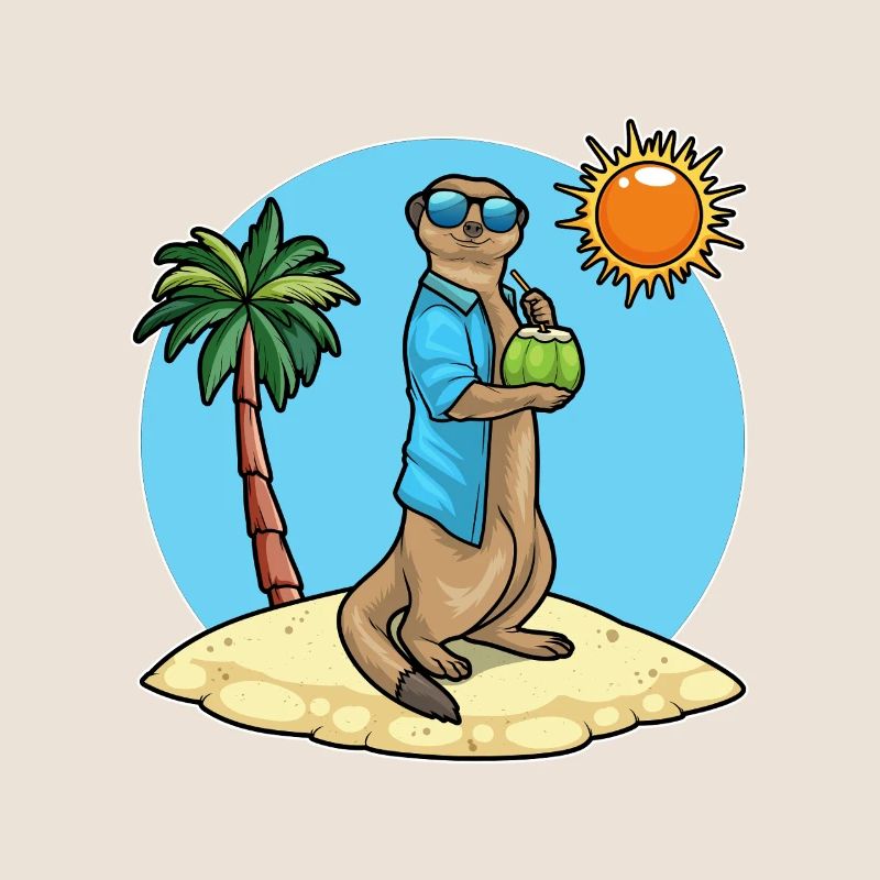 Erdmännchen Sommer Kokosnuss