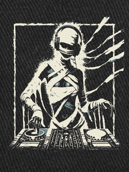Futuristic DJ with Glitch Effects.