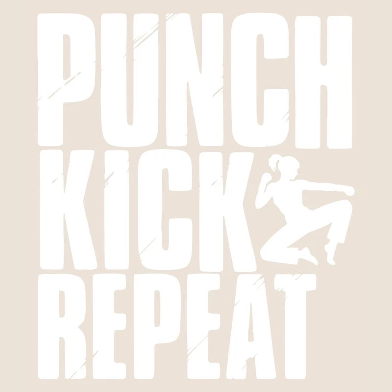 Punch Kick Repeat: Kickboxer in the jump