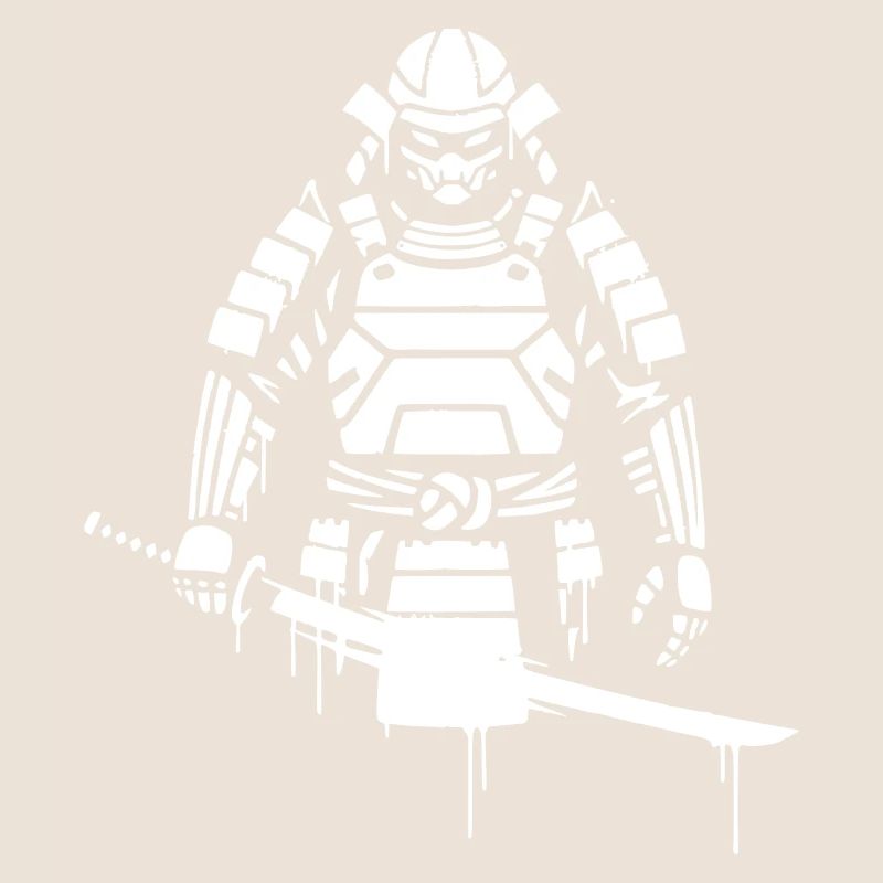 Shogun Samurai Armor Graffiti Vector