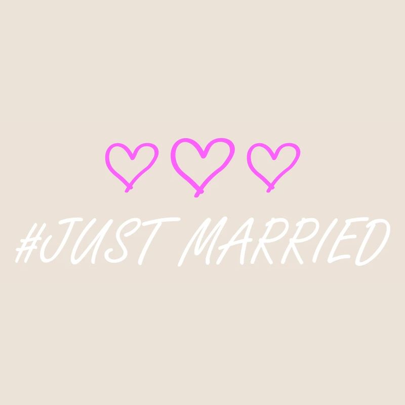 Coeurs de mariage juste mariés