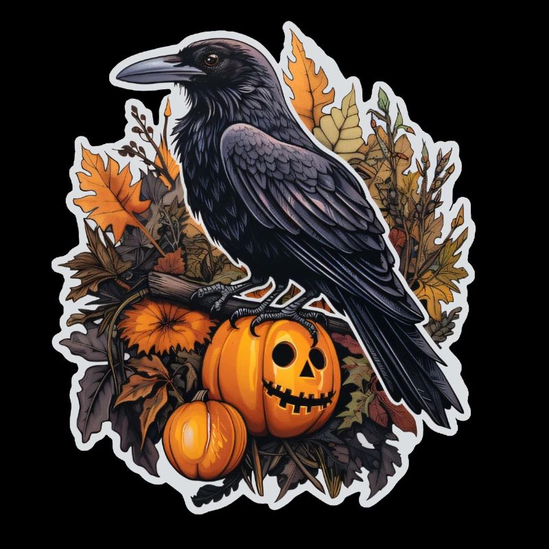 Halloween Crow Pumpkin 2