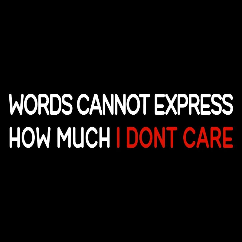Words cannot express how much i don't care