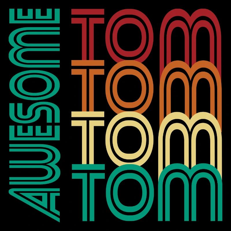 TOM Awesome first name T-shirt personalized gift tom