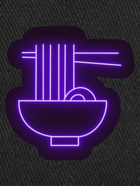 Sticker Ramen néon violet
